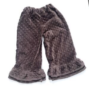 Handmade Soft Brown Minky Dot Pants Fit Like 4, Ruffle Bottom Soft & Cute